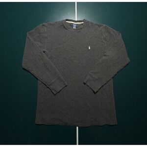 Polo Ralph Lauren Thermal Long Sleeve Shirt Men's XL Charcoal‎ Gray Waffle Knit